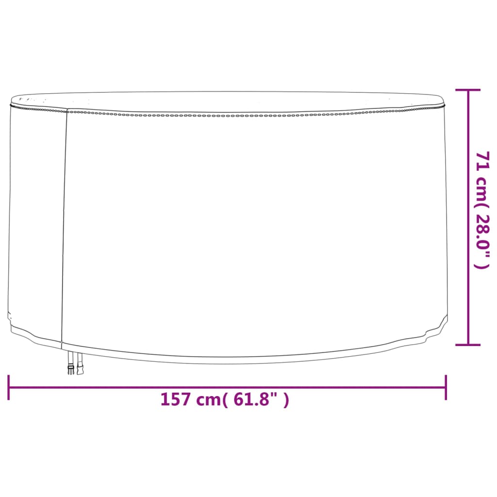 vidaXL Capa para mobiliário de jardim Ø 157x71 cm 420D oxford preto