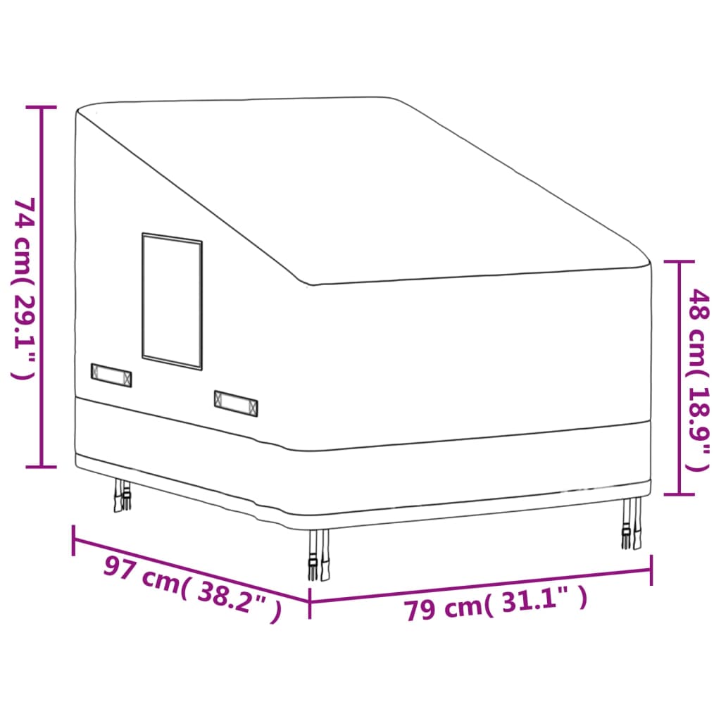 vidaXL Capa p/ cadeira lounge jardim 79x97x48/74 cm 600D oxford bege