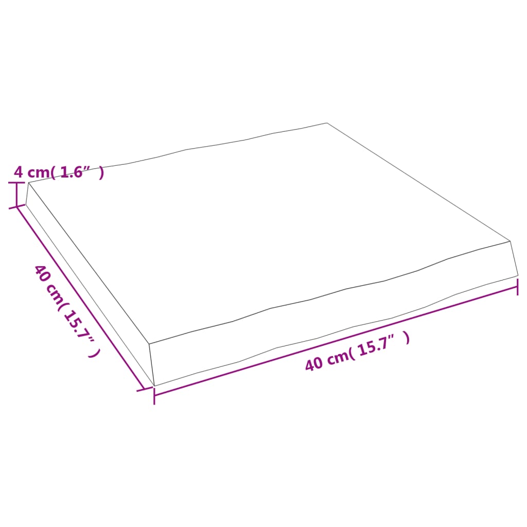 vidaXL Tampo de mesa com bordas vivas maciço tratado castanho-escuro