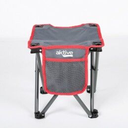 Aktive|Banqueta Aktive Dobrável Camping Cinzento 30 x 32 x 30 cm (4 Unidades)