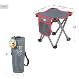 Aktive|Banqueta Aktive Dobrável Camping Cinzento 30 x 32 x 30 cm (4 Unidades)