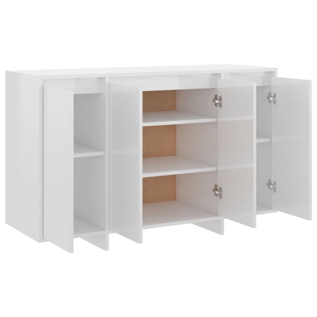 vidaXL Aparador 120x41x75 cm aglomerado branco brilhante