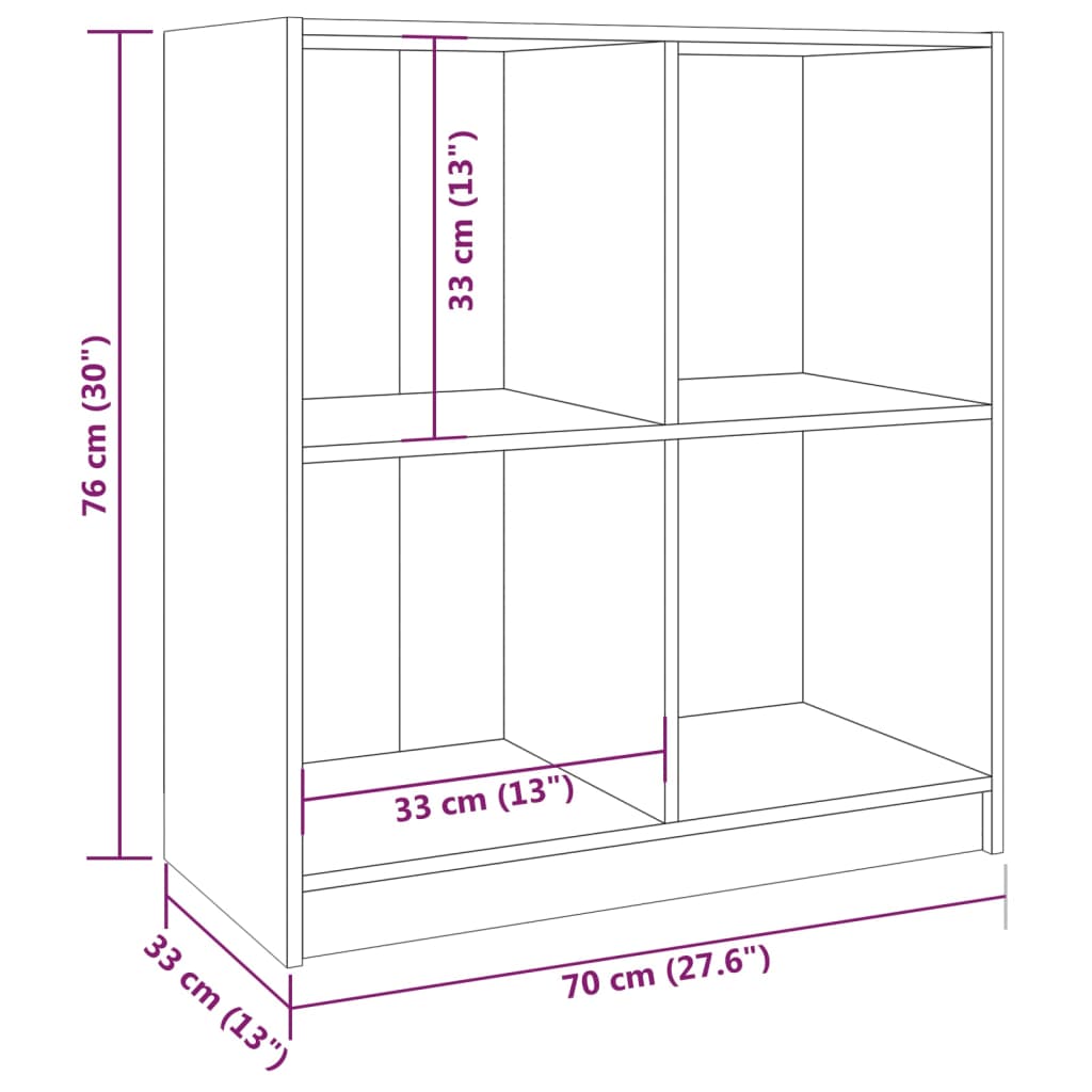 vidaXL Aparador pinho maciço 70x33x76 cm castanho mel