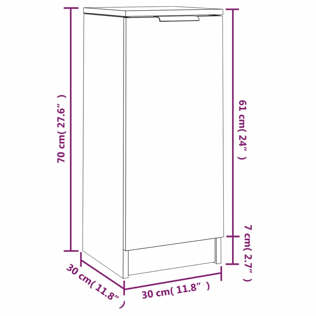 vidaXL Aparadores 2pcs 30x30x70 cm madeira processada carvalho sonoma