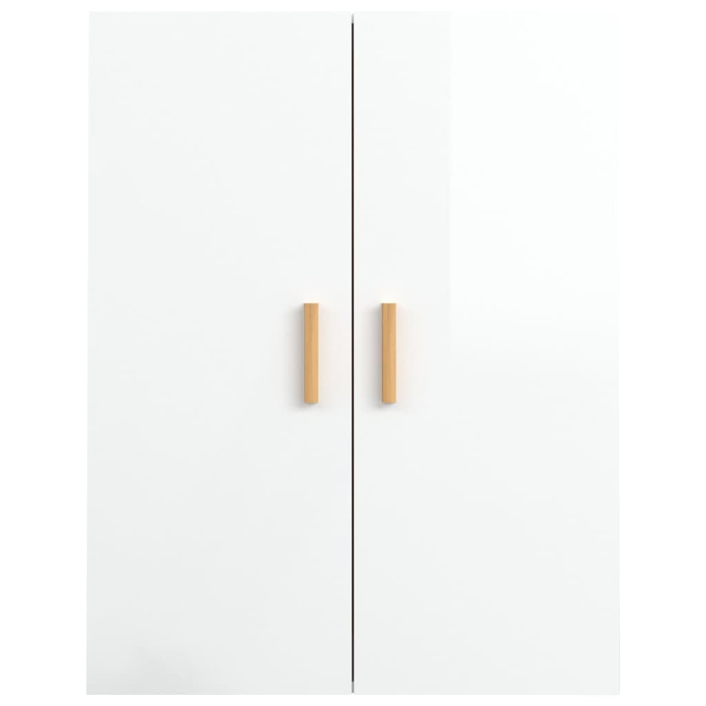 vidaXL Armário de parede suspenso 69,5x34x90 cm branco brilhante