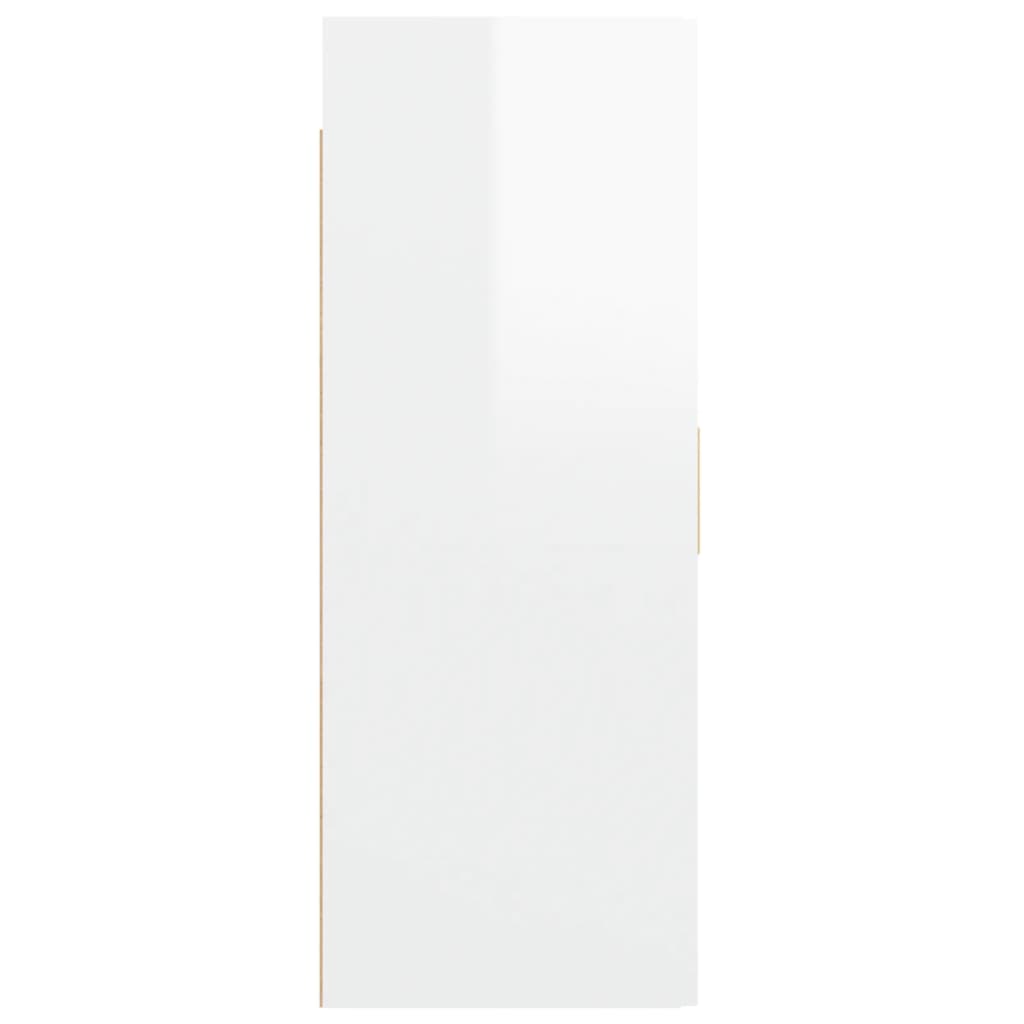 vidaXL Armário de parede suspenso 69,5x34x90 cm branco brilhante