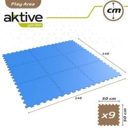 Aktive|Puzzle Infantil Aktive Azul 9 Peças Borracha Eva 50 x 0,4 x 50 cm (4 Unidades)