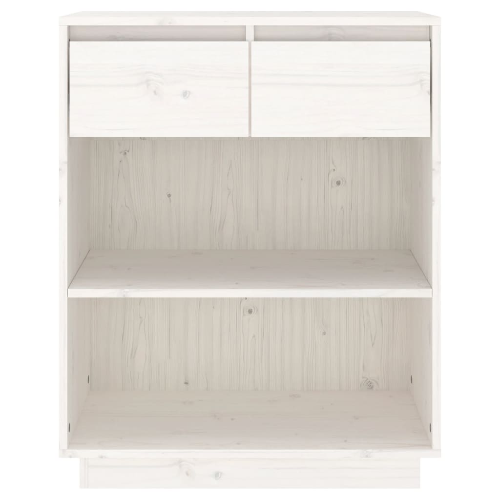 vidaXL Armário consola 60x34x75 cm pinho maciço branco