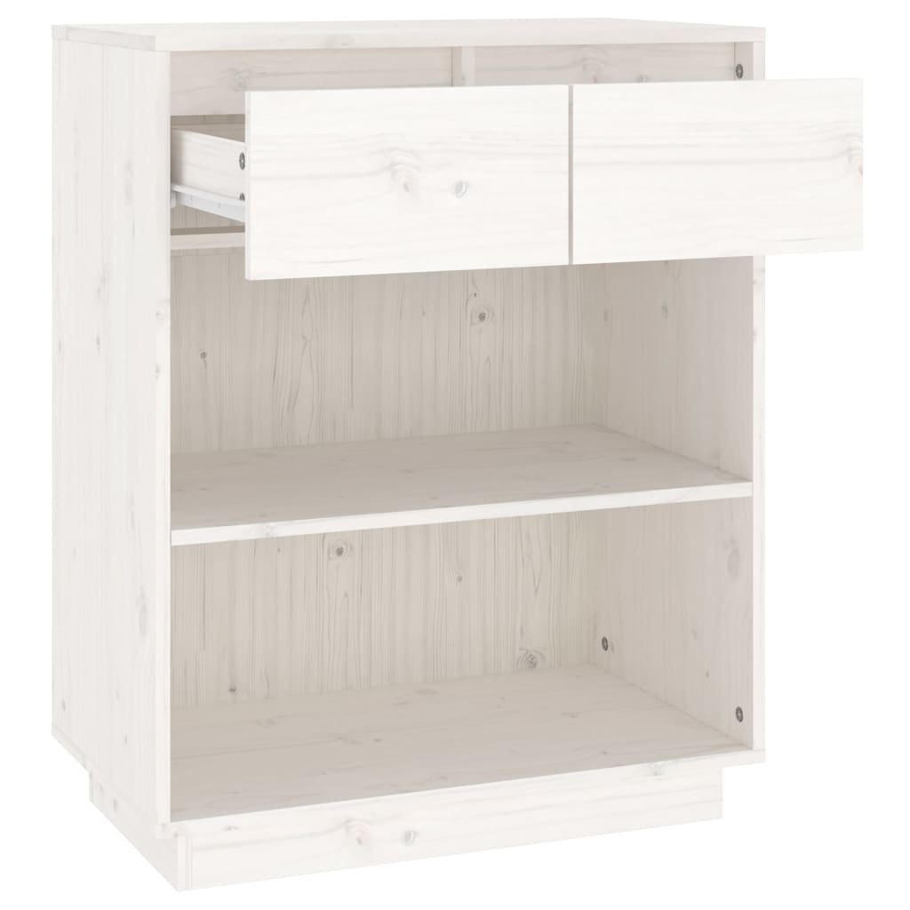 vidaXL Armário consola 60x34x75 cm pinho maciço branco