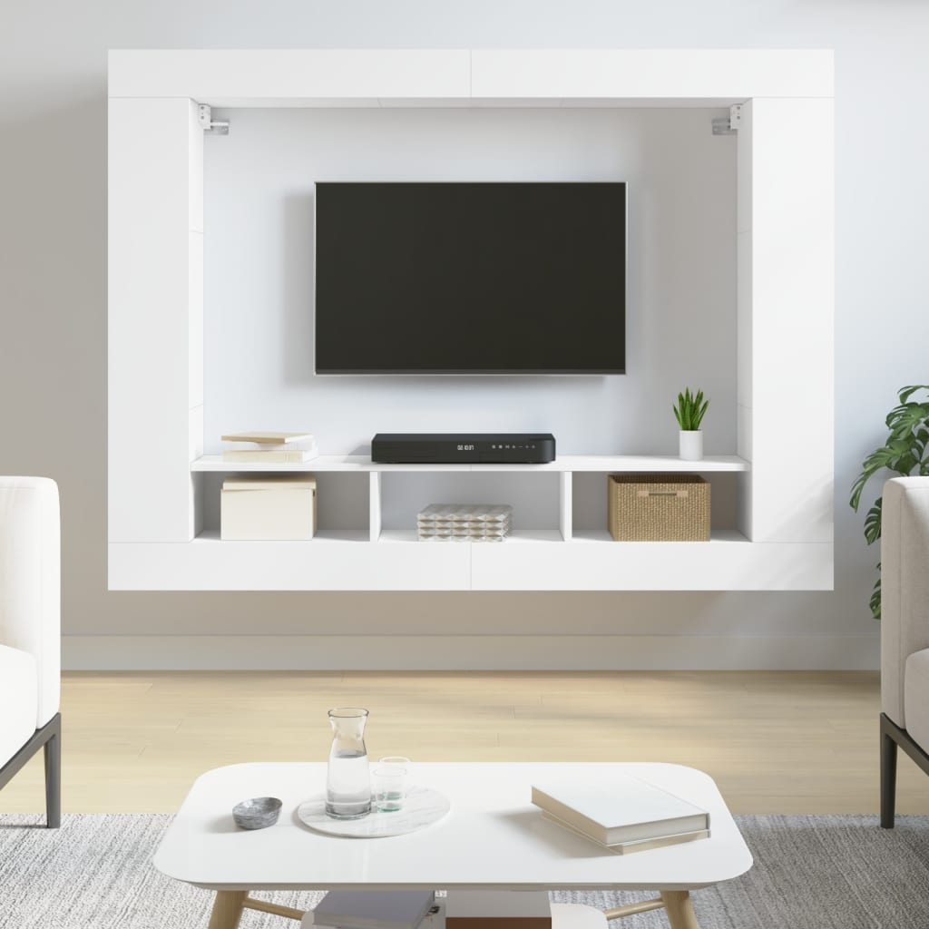 vidaXL Móvel de TV 152x22x113 cm derivados de madeira branco