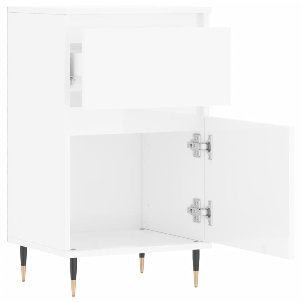 vidaXL Aparadores 2 pcs 40x35x70 cm deriv. de madeira branco brilhante