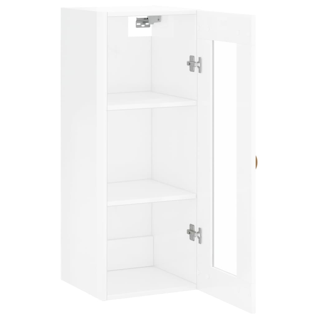 vidaXL Armário de parede 34,5x34x90 cm branco brilhante