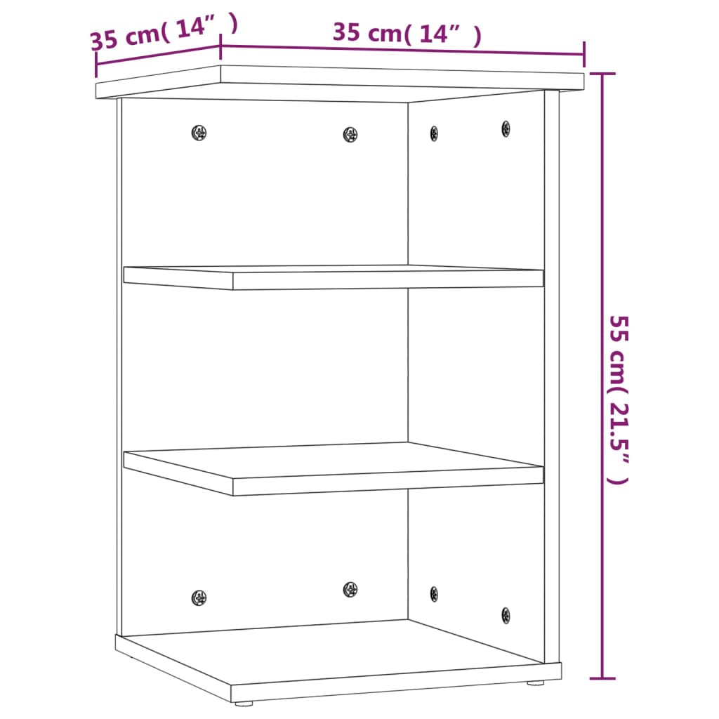 vidaXL Móvel lateral 35x35x55 cm contraplacado carvalho sonoma