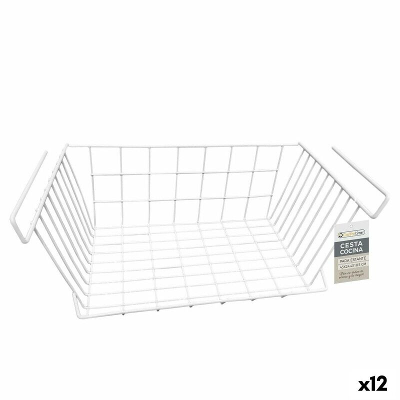 Confortime|Cesto para Prateleira de Cozinha Confortime Branco 43 x 24,4 x 18,5 cm (12 Unidades) Confortime|Cesto para Prateleira de Cozinha Confortime Branco 43 x 24,4 x 18,5 cm (12 Unidades)