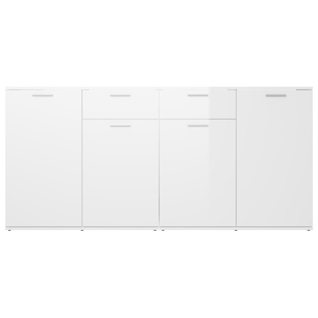 vidaXL Aparador 160x36x75 cm contraplacado branco brilhante