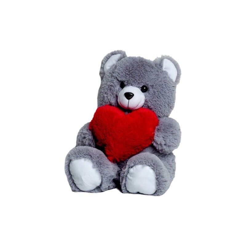 GO GIFT|Urso de Peluche GO GIFT FRANK 50 GR Cinzento Felpa Coração 50 cm GO GIFT|Urso de Peluche GO GIFT FRANK 50 GR Cinzento Felpa Coração 50 cm