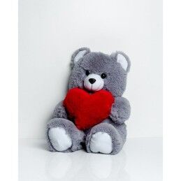 GO GIFT|Urso de Peluche GO GIFT FRANK 50 GR Cinzento Felpa Coração 50 cm