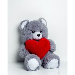 GO GIFT|Urso de Peluche GO GIFT FRANK 50 GR Cinzento Felpa Coração 50 cm