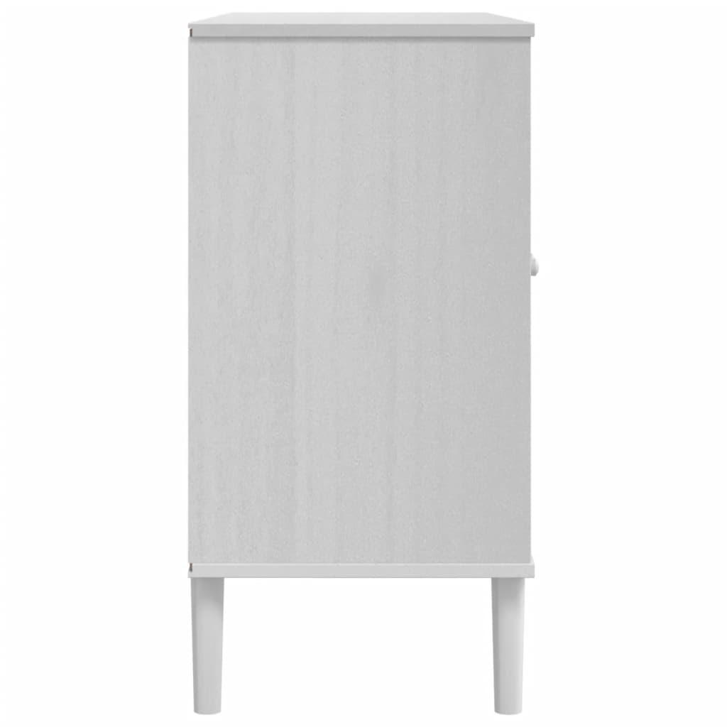 vidaXL Aparador SENJA aspeto de vime 112x40x80 cm pinho maciço branco