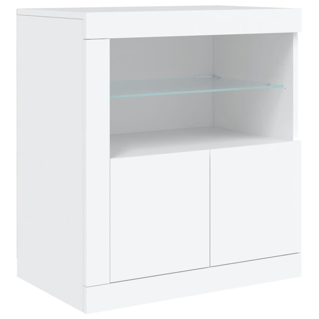 vidaXL Aparador com luzes LED 181,5x37x67 cm branco