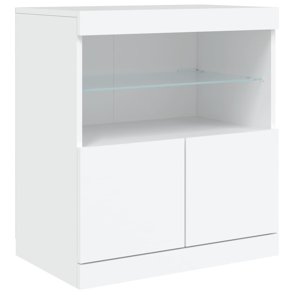 vidaXL Aparador com luzes LED 181,5x37x67 cm branco