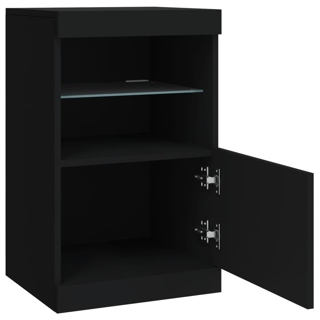 vidaXL Aparador com luzes LED 41x37x67 cm preto