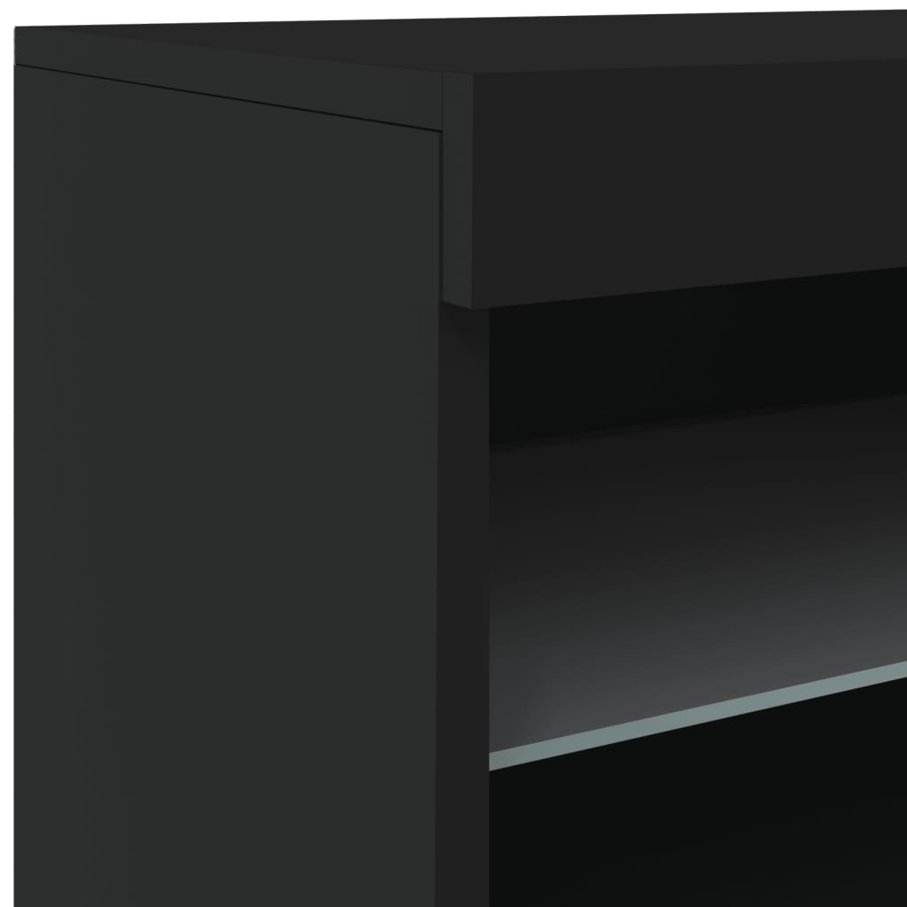 vidaXL Aparador com luzes LED 41x37x67 cm preto