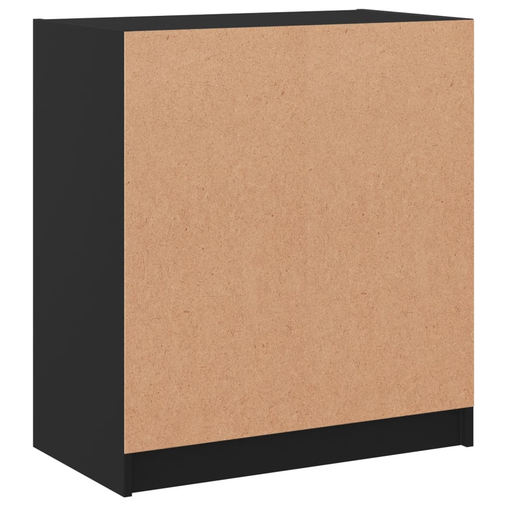 vidaXL Armário de apoio c/ portas de vidro 68x37x75,5 cm preto