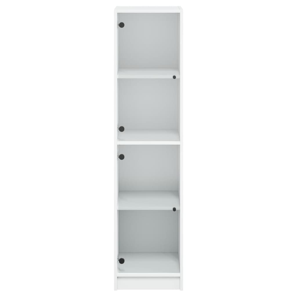 vidaXL Aparador alto c/ portas de vidro 35x37x142 cm branco