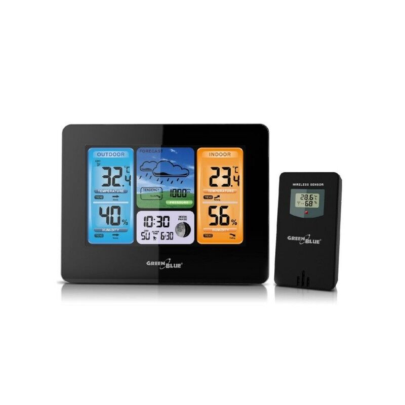 Greenblue|Estação Meteorológica Multifunções Greenblue GB526 Preto Sim Greenblue|Estação Meteorológica Multifunções Greenblue GB526 Preto Sim