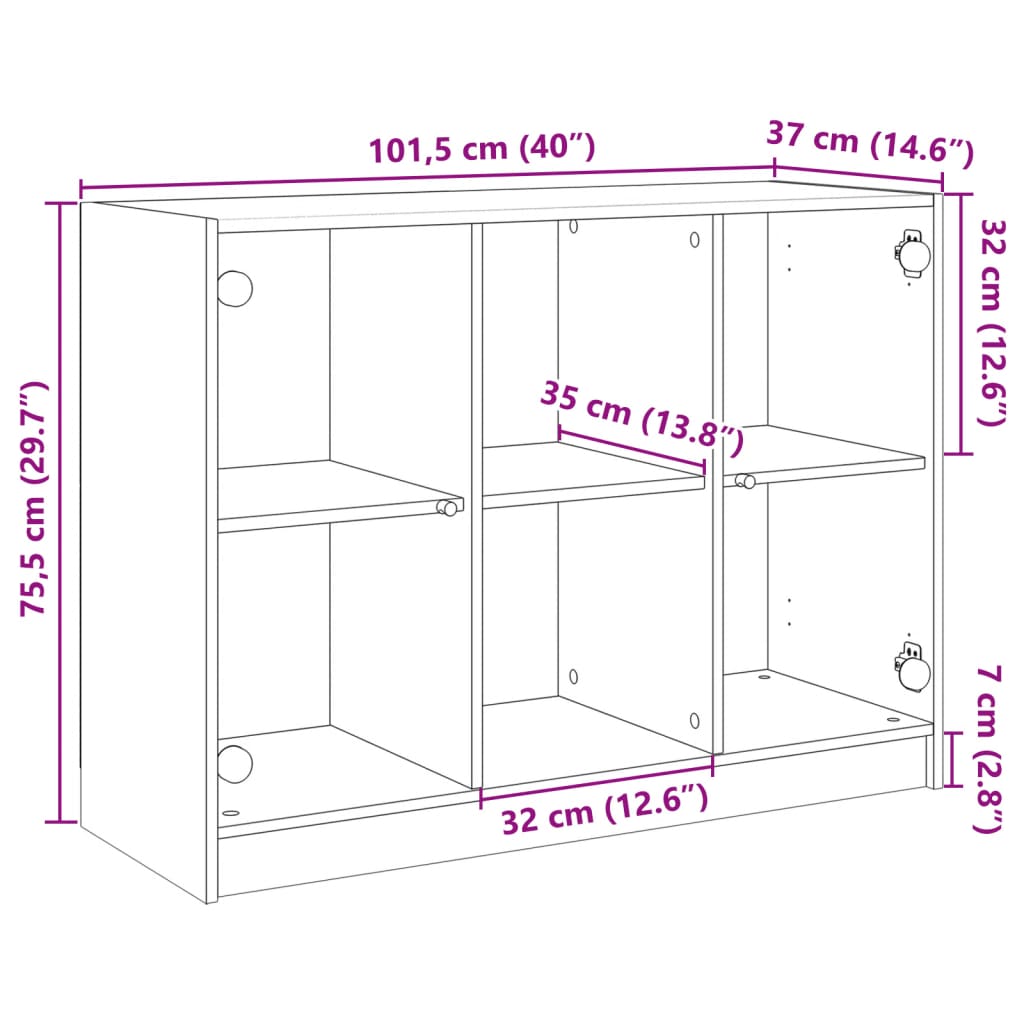 vidaXL Aparador 101,5x37x75,5 cm derivados de madeira branco