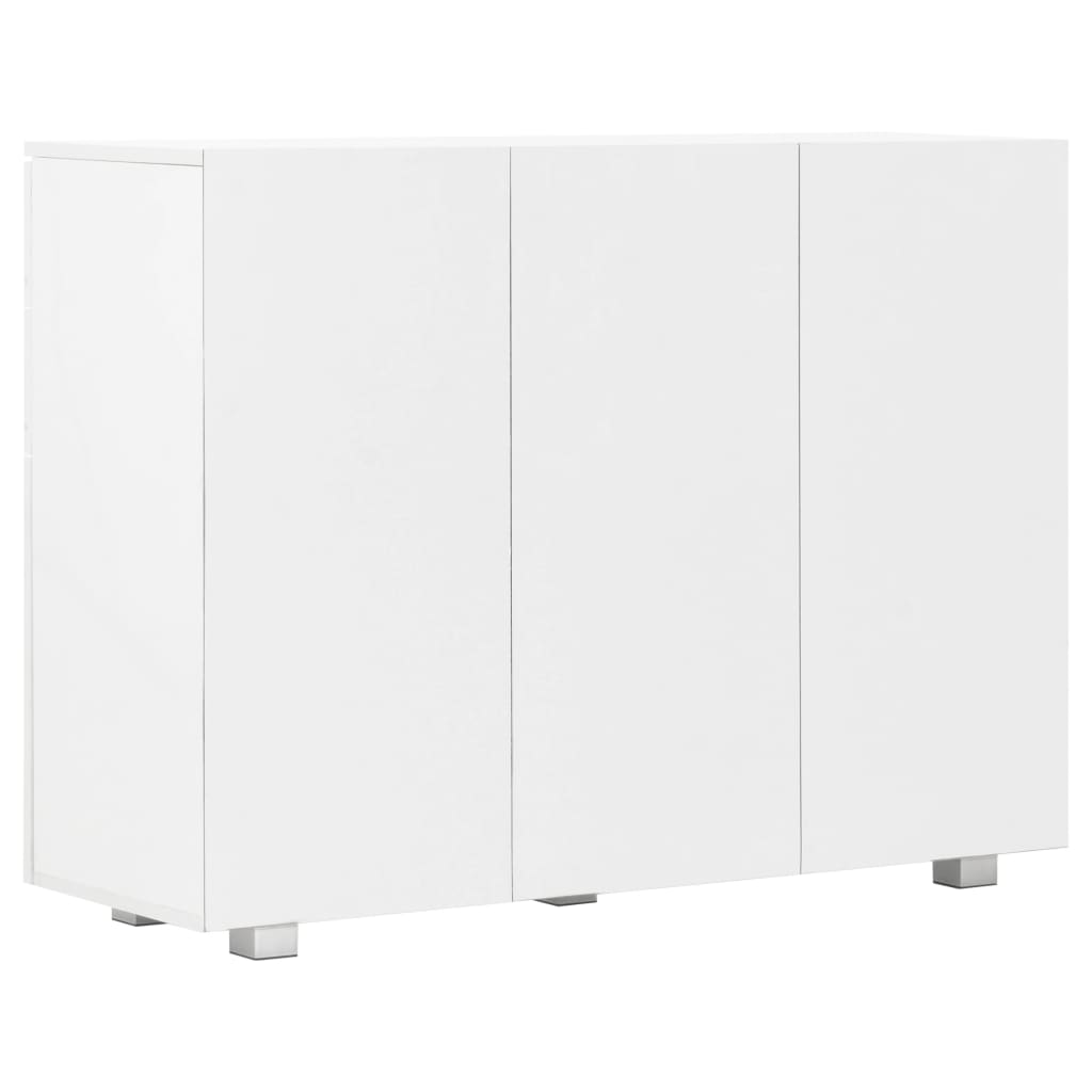 vidaXL Aparador 107x35x80,5 cm branco brilhante