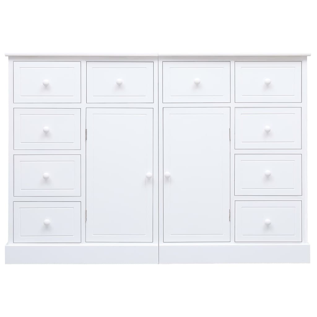 vidaXL Aparador com 10 gavetas 113x30x79 cm madeira branco