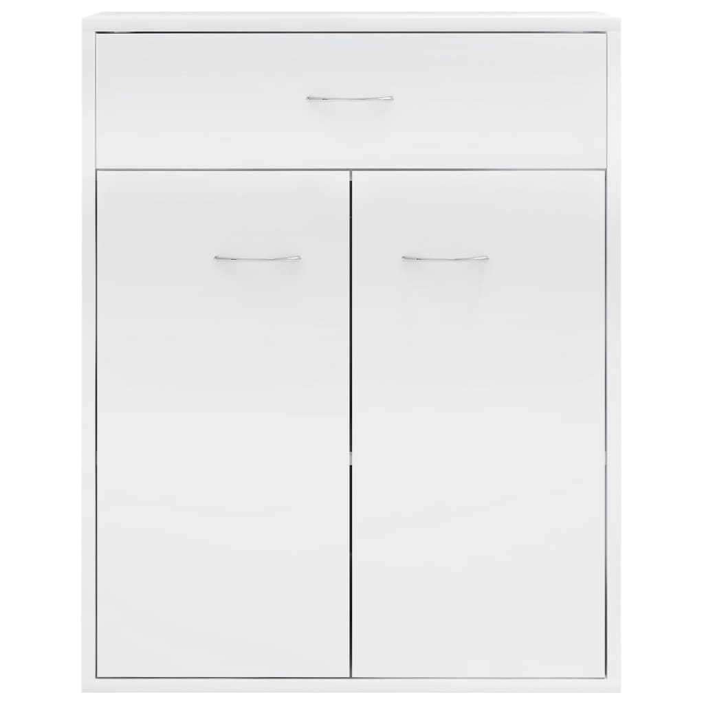 vidaXL Aparador 60x30x75 cm contraplacado branco brilhante