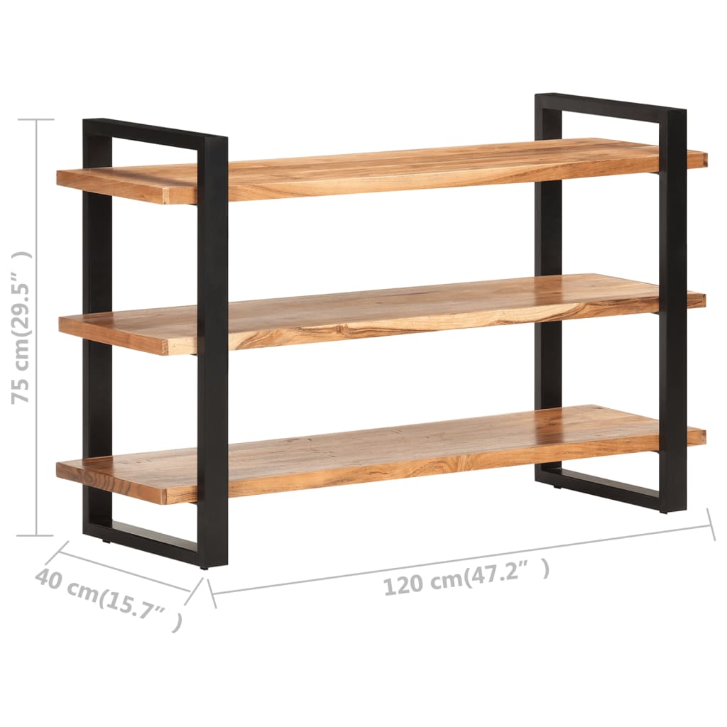 vidaXL Aparador com 3 gavetas 120x40x75 cm madeira de acácia maciça