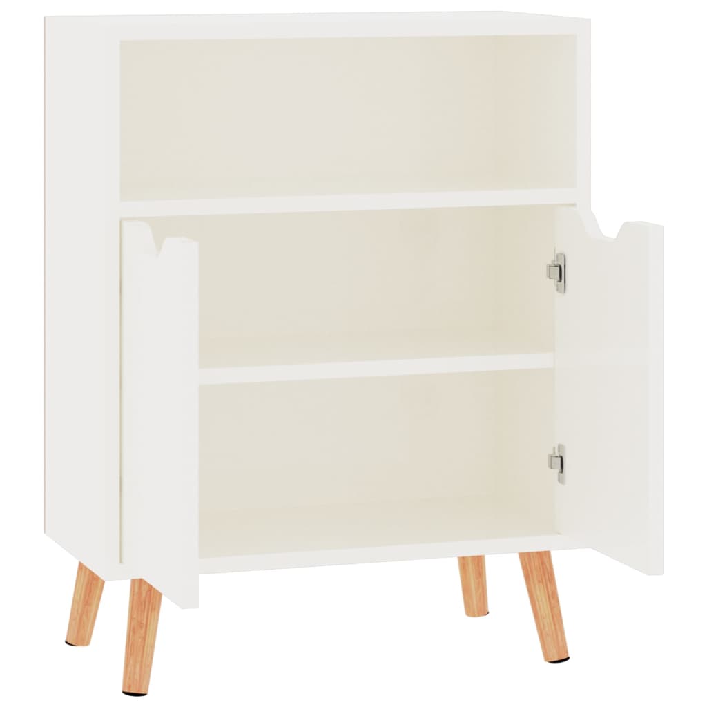 vidaXL Aparador 60x30x72 cm derivados de madeira branco brilhante