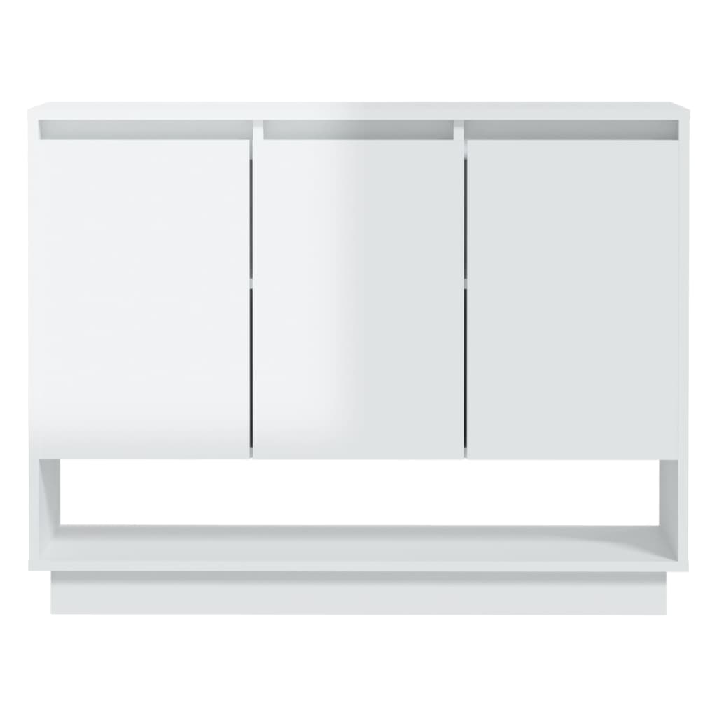 vidaXL Aparador 97x31x75 cm contraplacado branco brilhante