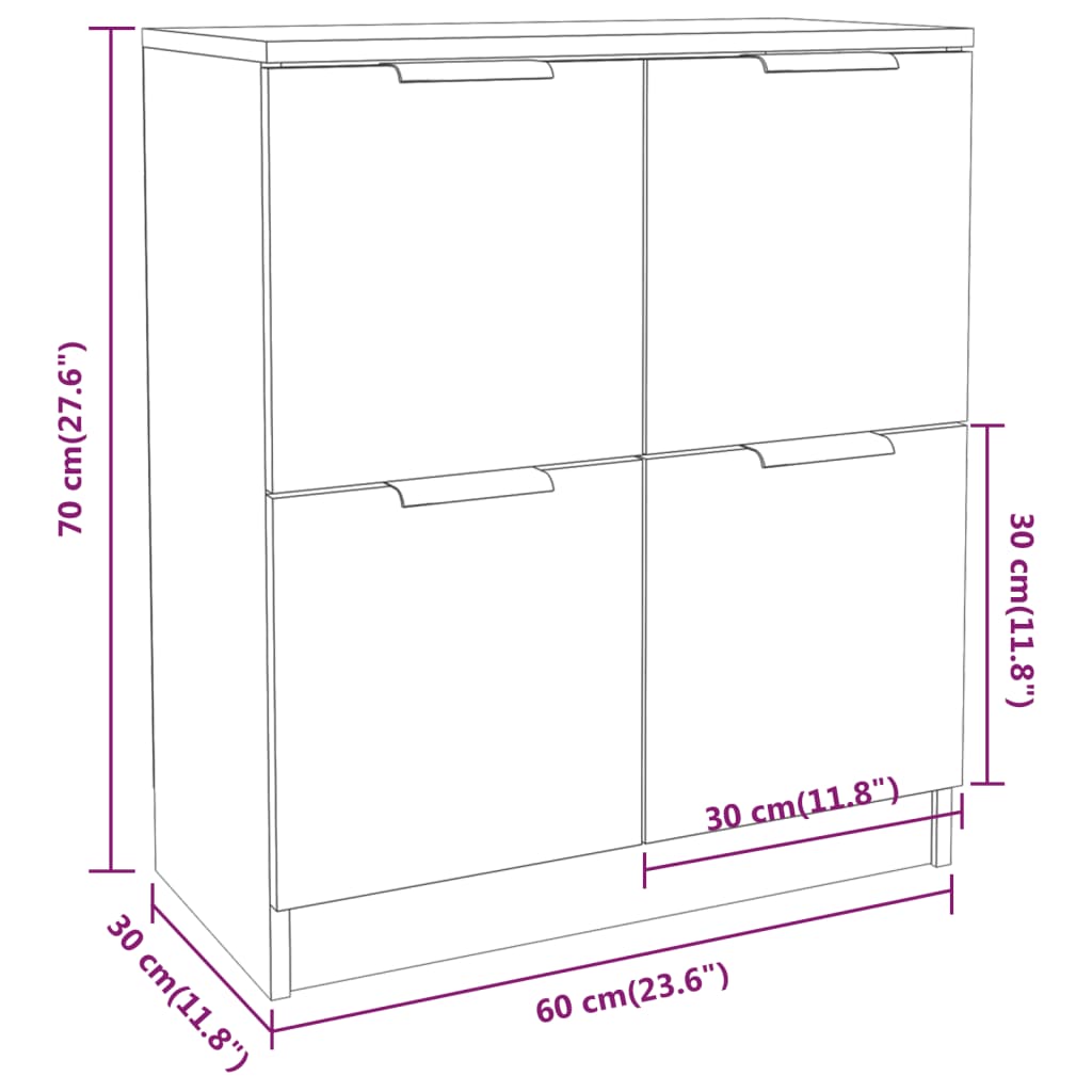 vidaXL Aparador 60x30x70 cm derivados de madeira branco