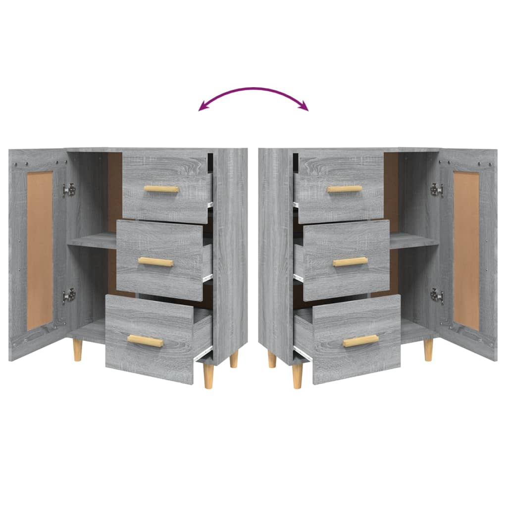 vidaXL Aparador 69,5x34x90 cm madeira processada cor sonoma cinzento