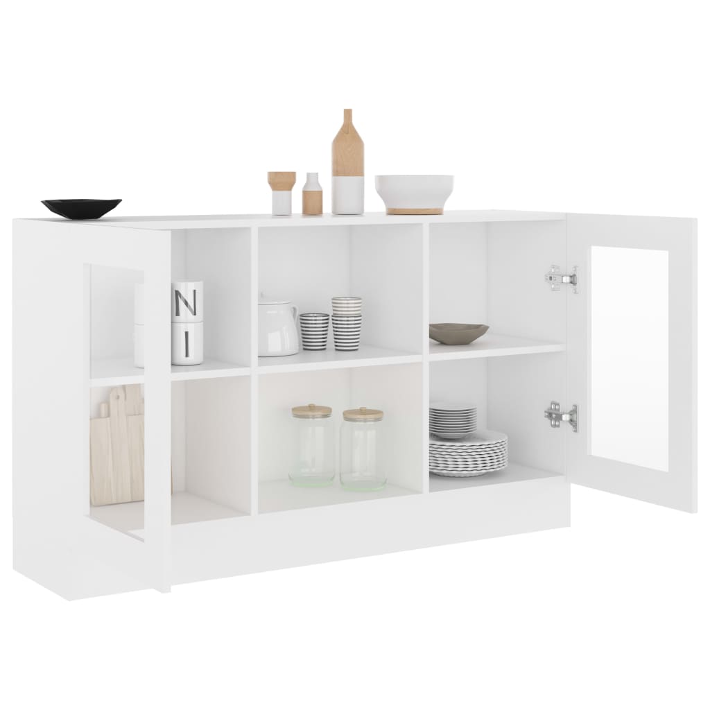 vidaXL Armário vitrine 120x30,5x70 cm contraplacado branco