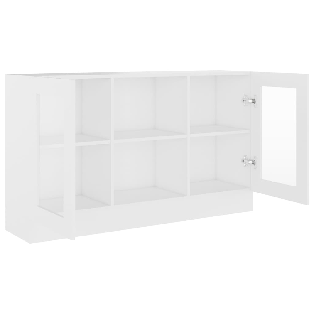 vidaXL Armário vitrine 120x30,5x70 cm contraplacado branco