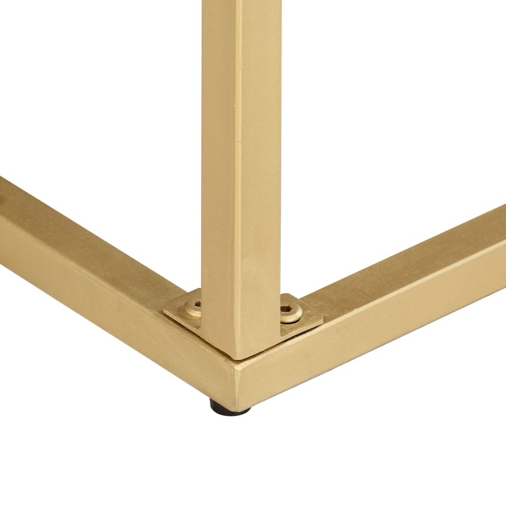 vidaXL Mesa consola 90x30x75 cm madeira de mangueira maciça dourado