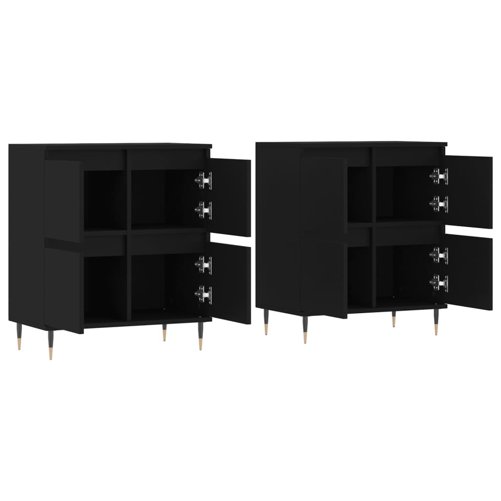 vidaXL Aparadores 2 pcs derivados de madeira preto