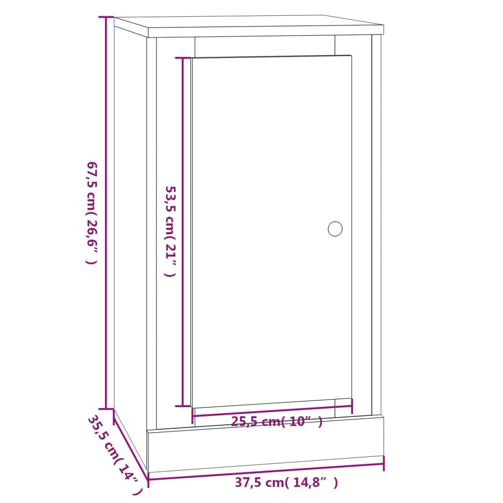 vidaXL Aparador 37,5x35,5x67,5 cm derivados de madeira cinzento sonoma