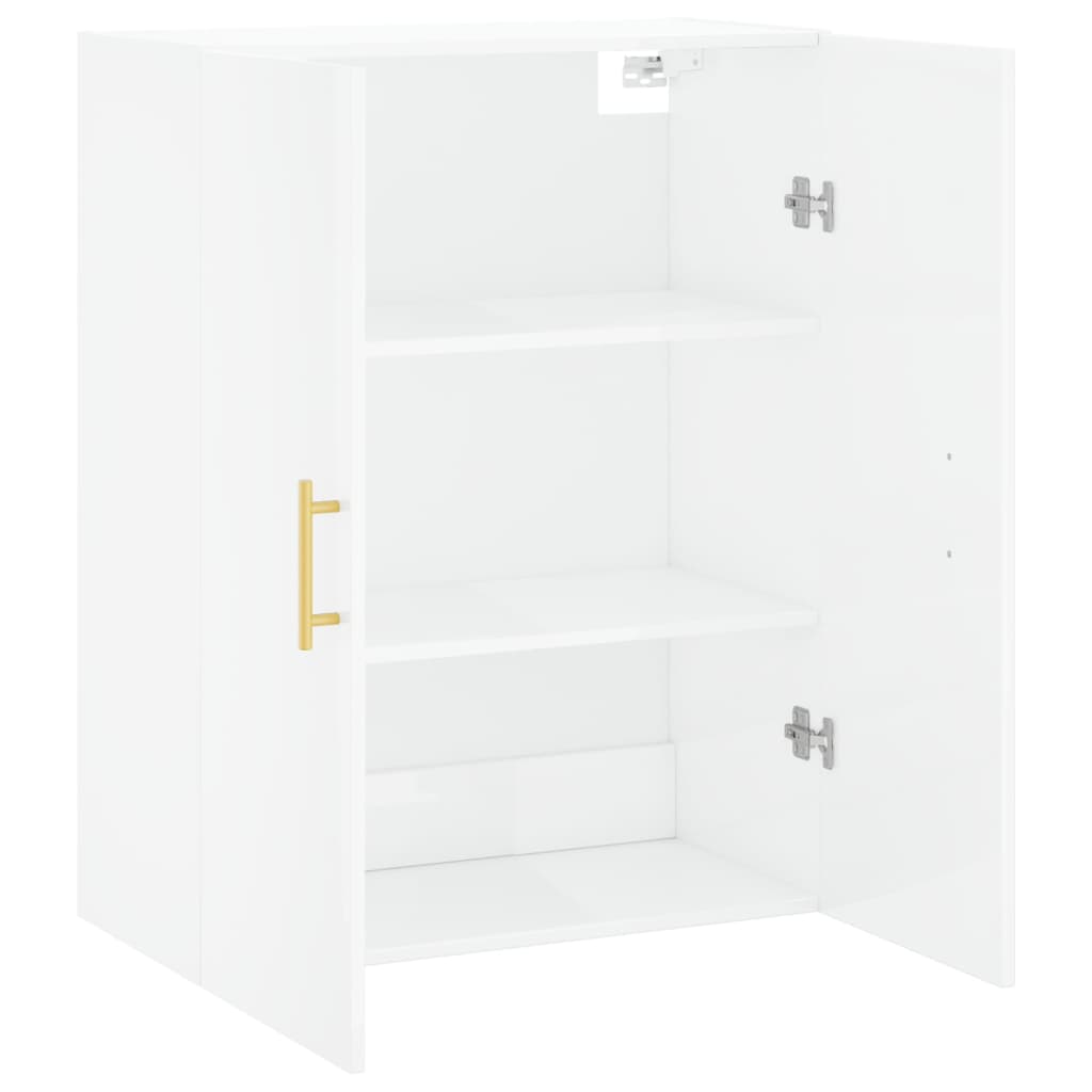 vidaXL Armário de parede 69,5x34x90 cm branco brilhante