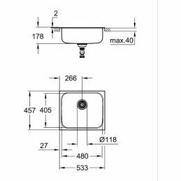 Grohe|Torneira Monocomando Grohe 31719SD0 Aço inoxidável Retangular