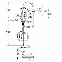 Grohe|Torneira Monocomando Grohe Start Flow - 30569000 Latão Forma de C