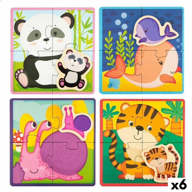 Lisciani Giochi|Puzzle Infantil Lisciani Giochi 16 x 1 x 16 cm animais 16 Peças (6 Unidades)
