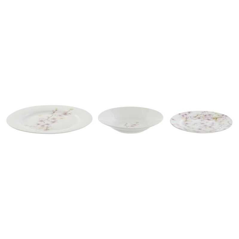 Home ESPRIT|Conjunto de Louça Home ESPRIT Branco Verde Cor de Rosa Porcelana 18 Peças 27 x 27 x 2 cm Home ESPRIT|Conjunto de Louça Home ESPRIT Branco Verde Cor de Rosa Porcelana 18 Peças 27 x 27 x 2 cm