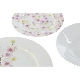Home ESPRIT|Conjunto de Louça Home ESPRIT Branco Verde Cor de Rosa Porcelana 18 Peças 27 x 27 x 2 cm